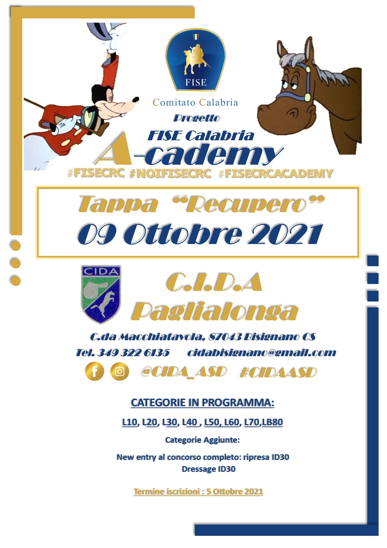 FIse Calabria A cademy Locandina 9 Ottobre CIDA recupero