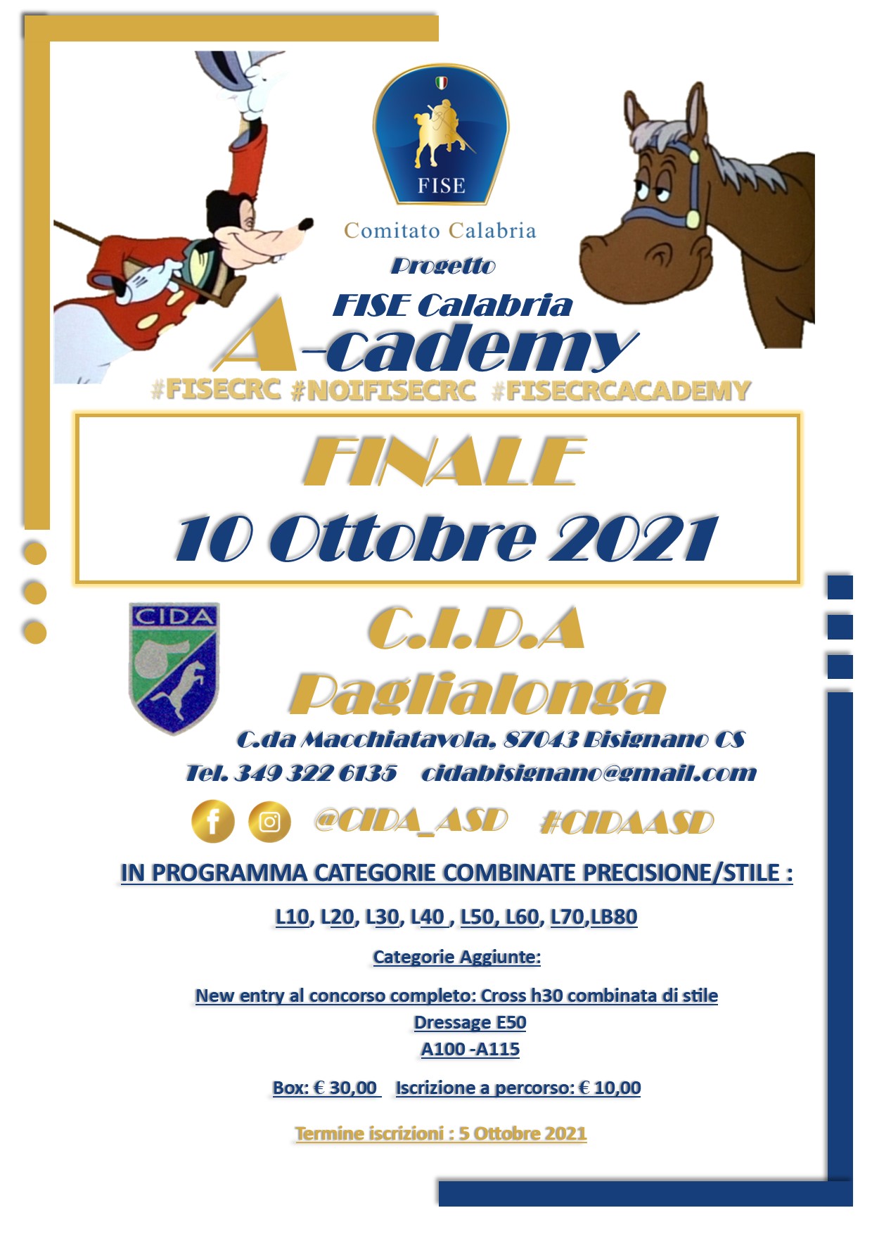 FIse Calabria A cademy Locandina finale 10 Ottobre CIDA