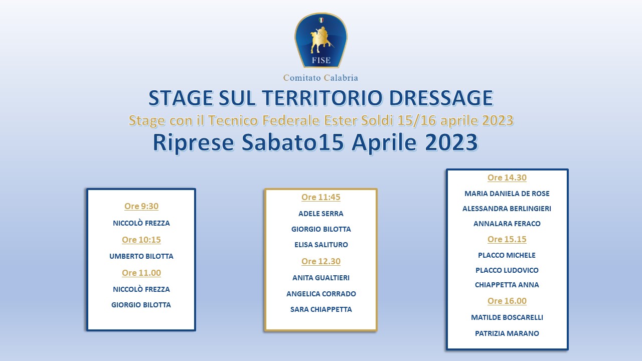 Riprese Tec. Stage Ester Soldi 15 APRILE 23 cer