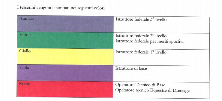 colori tesserini IF