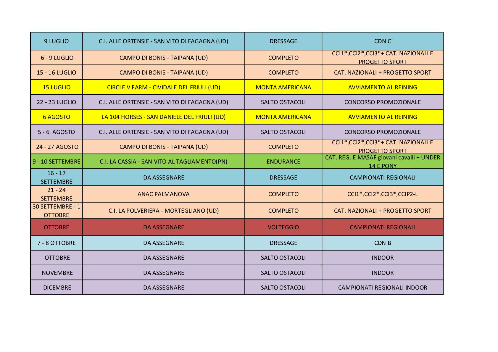 CALENDARIO AGONISTICO PROVV.2023 002