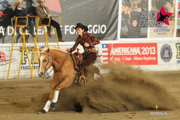 REINING: A TINA KUENSTNER-MANTL IL DERBY NON PRO LEVEL 4 A REGGIO EMILIA