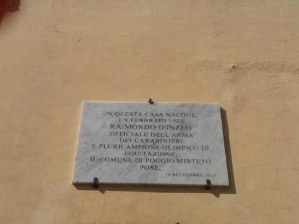 RAIMONDO D'INZEO: Scoperta la targa a Poggio Mirteto