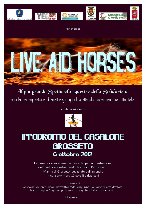 “LIVE AID HORSES”: UNO SPETTACOLO AL CASALONE PER LA RINASCITA DI CAVALLO E NATURA