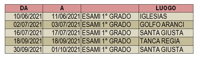 CALENDARIO ESAMI AGGIORNATO